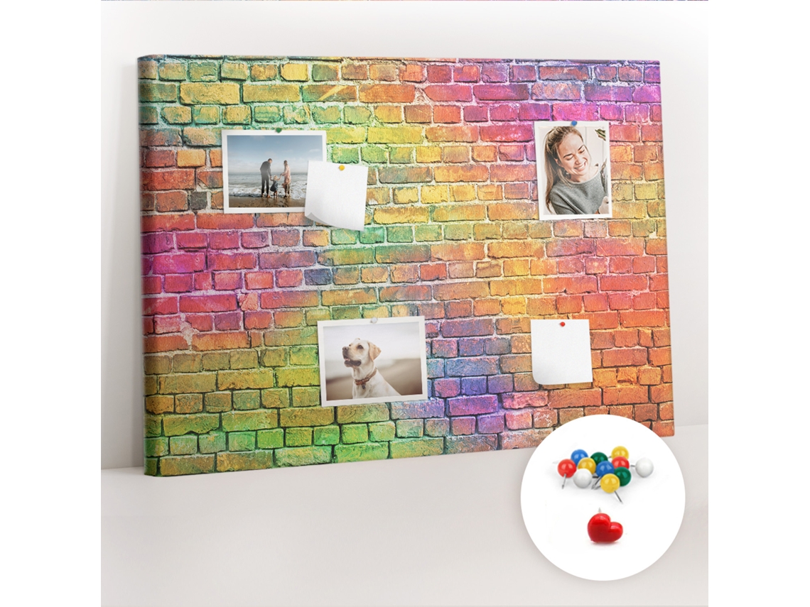 Quadro De Cortiça Com Impressão Parede Pintada Para O Quarto Das Crianças Espelharte (70x100 Cm)
