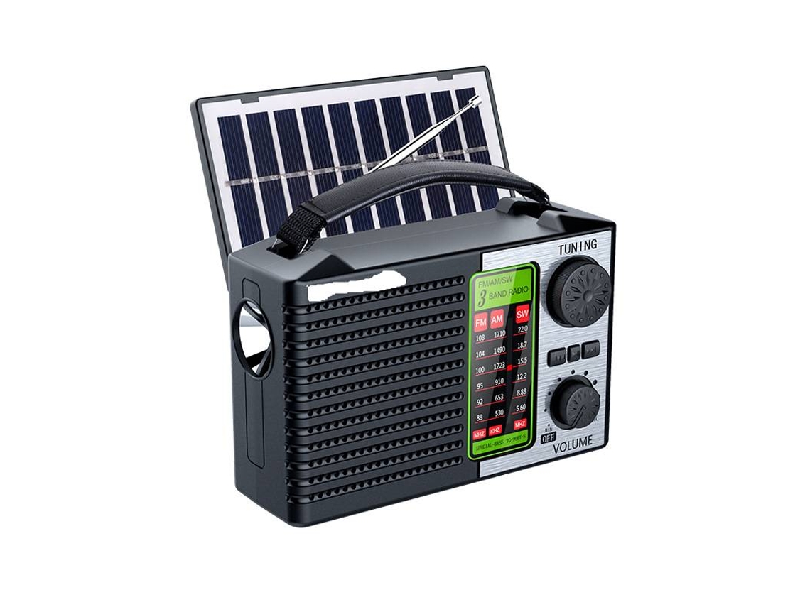 Rádio portátil AQUAFORGE am/fm/sw com lanterna, alto-falante bluetooth, camping, ao ar livre