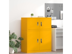 Vidaxl Armário De Arrumação Amarelo Mostarda 90 X 40 X 40 Cm Aço