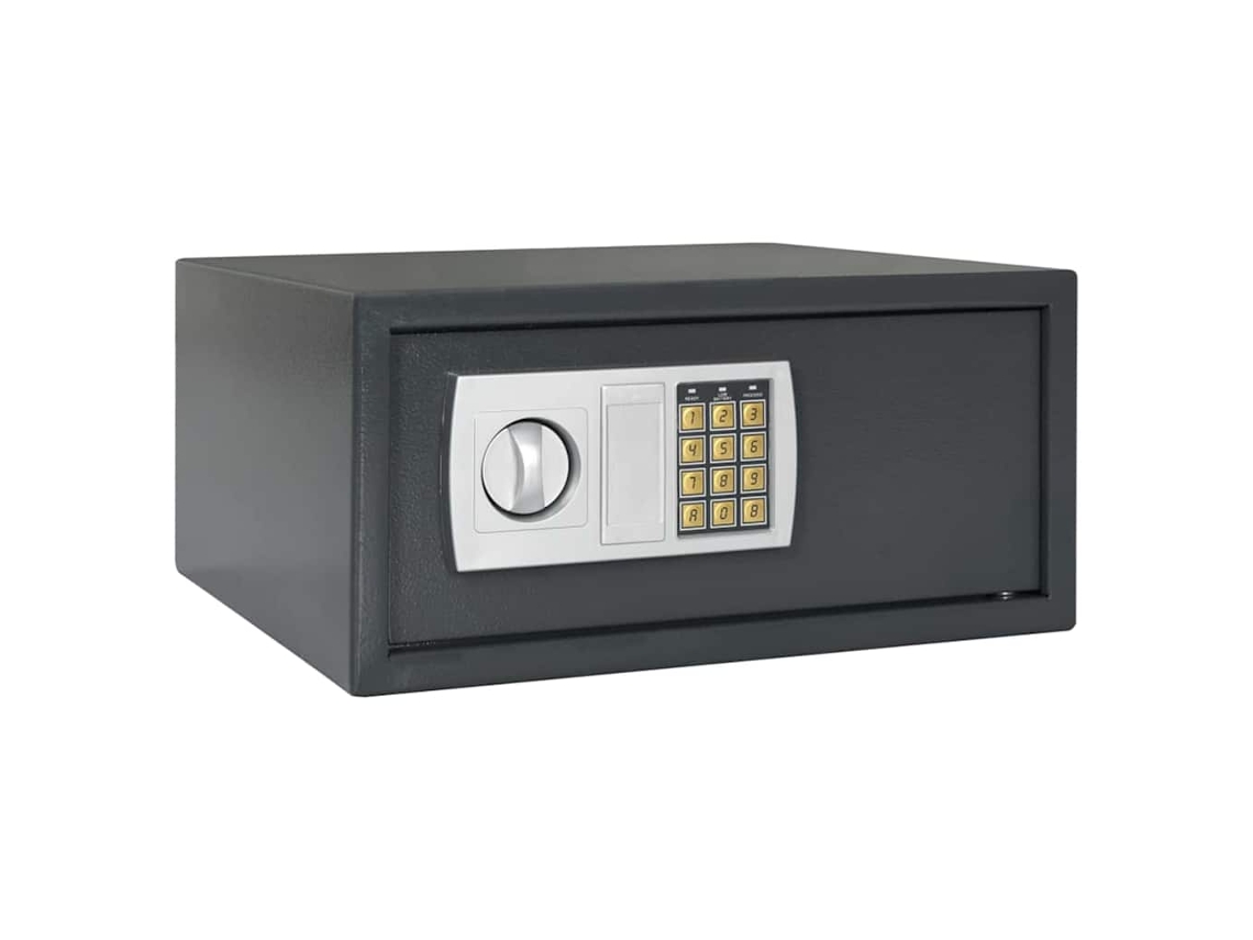 Vidaxl Cofre Digital Com Bloqueio Cinzento Escuro 42 X 37 X 20 Cm Aço