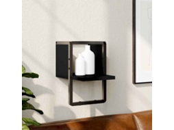 Vidaxl Prateleira De Parede Com Barra 20x25x30 Cm Preto