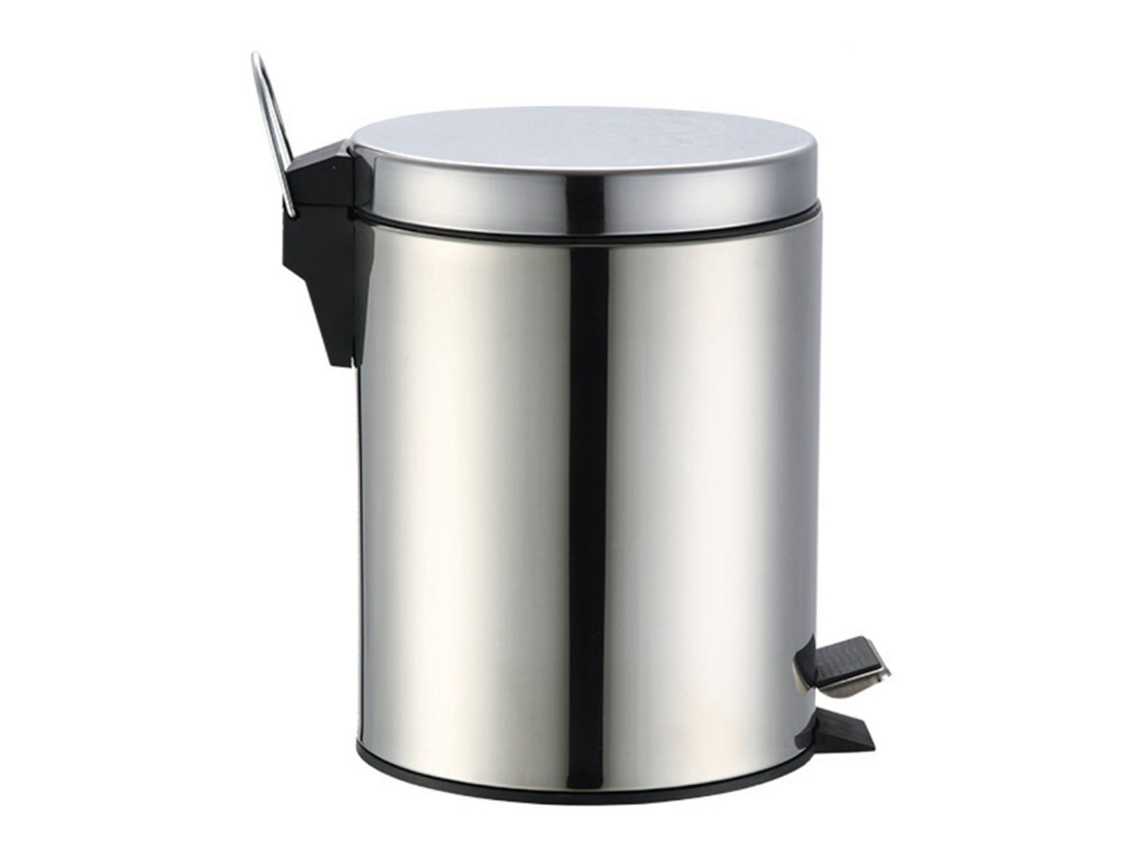 Lixo De Aço Inoxidável Com Pedal Antiderrapante, Alça Ergonômica, 5l Para Cozinha, Quarto E Sala De Estar
