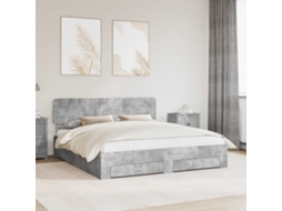 Vidaxl Estrutura Da Cama Cinzento 180 X 200 Cm Derivados De Madeira