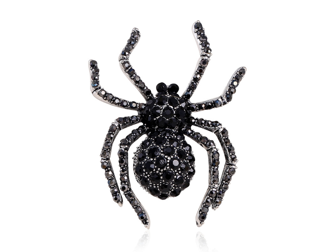 Broche Design De Aranha Vintage Com Incrustação De Diamante