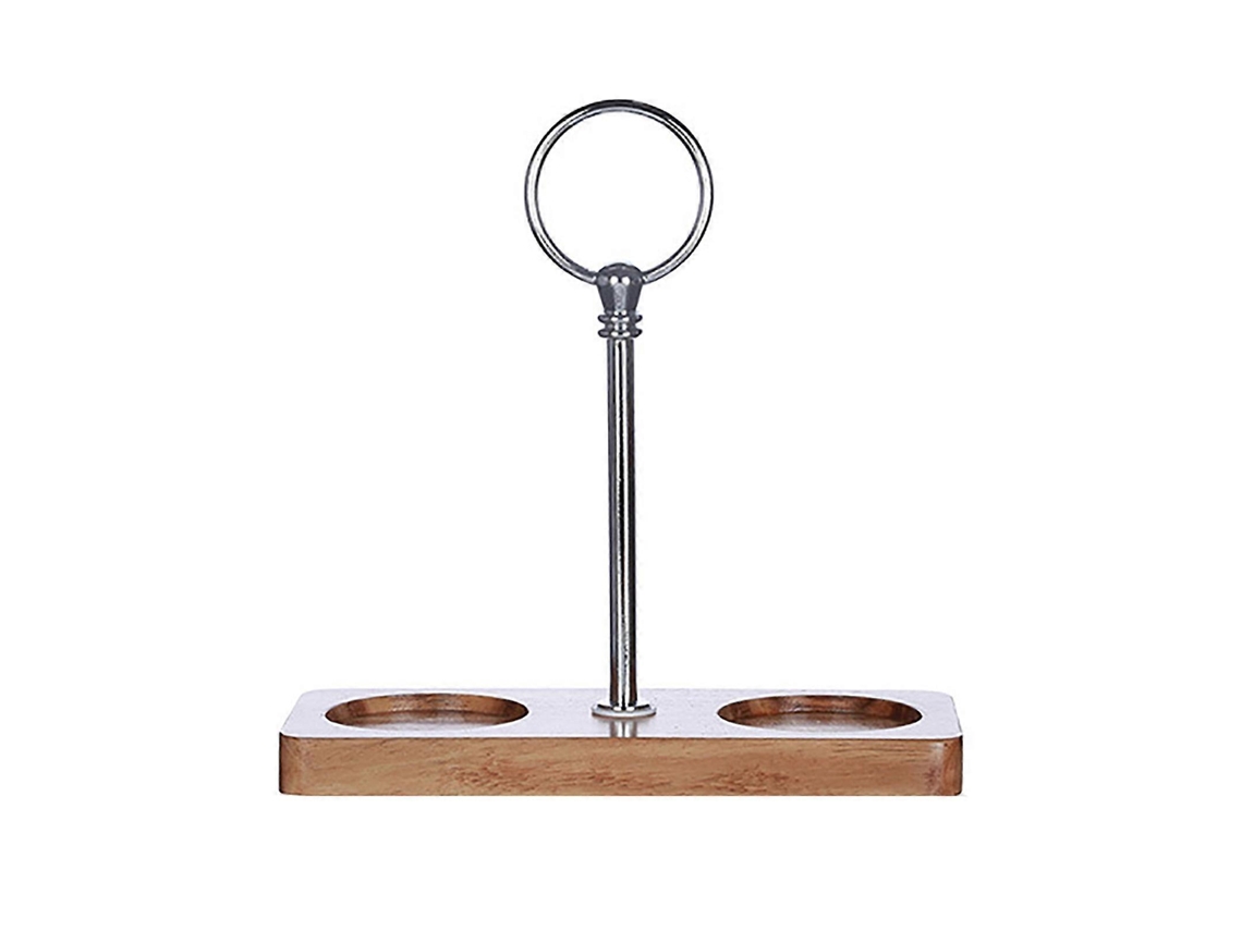 Conjunto De Moinho De Sal E Pimenta Estilo Europeu Com Cabo, Madeira De Acácia, Aço Inoxidável E Base Para Copo Aquaforge