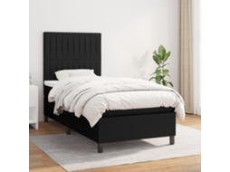 Vidaxl Cama Com Molas/colchão 100x200 Cm Tecido Preto
