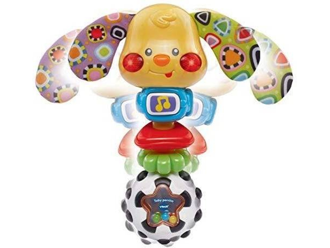 Chocalho De Bebê - Vtech - Cachorro Toby - Luzes E Sons - Textura Especial