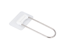Suporte de parede em aço inoxidável U para cabides, organizador de banheiro e varanda branco | S/MARCA