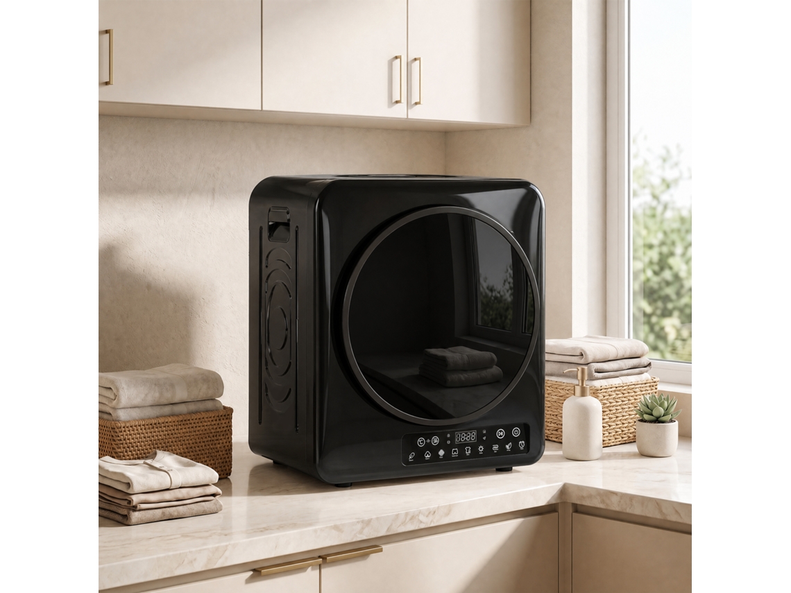 1000w Compact Exhaust Dryer With Extra Dry Eco Modes, Timer And Temperature Settings, Black