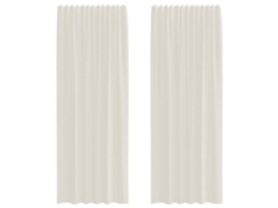 Cortinas de Voile com Bolsos para Varão 2 Pcs Creme MAISON EXCLUSIVE