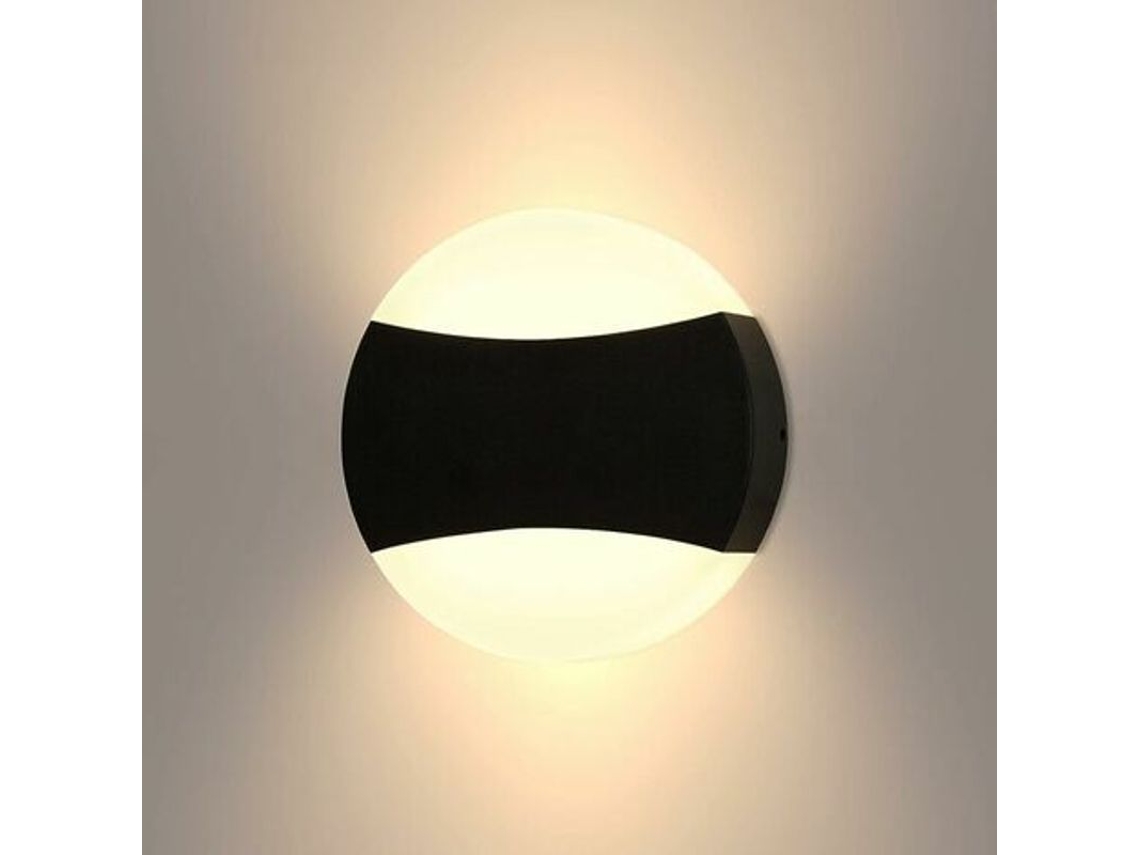 Luz De Parede Led 12w Ip65 3000k Branco Quente Moderna Preta À Prova D'água Para Jardim Pátio Garagem
