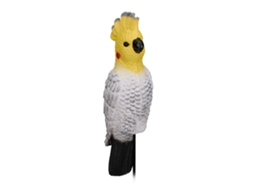Decoração De Papagaio Relaxdays, Figura De Cacatua Com Haste, 51 X 7 X 8 Cm, Para Jardim E Varanda, Plástico, Colorida