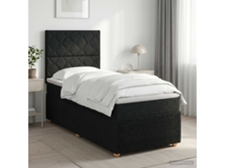 Vidaxl Cama Box Spring Com Colchão Preto 100 X 200 Cm Tecido