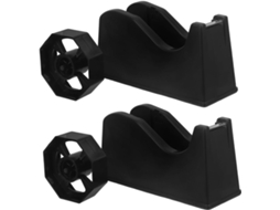 Dispensador de fita adesiva Lurrose, preto, para mesa, com base antiderrapante e suporte para rolos pequenos e grandes.