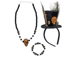 Conjunto de Acessórios WIDMANN Voodoo Priest: Mini Chapéu, Pulseira E Colar