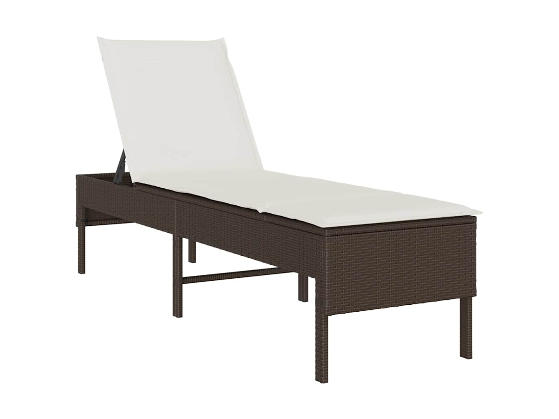 Espreguiçadeira com Almofadão 55x200x44 cm Vime Castanho MAISON EXCLUSIVE