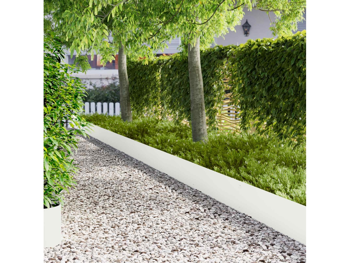Vidaxl Acabamento Para Gramado 20 Unid. 103 X 30 Cm Aço Branco
