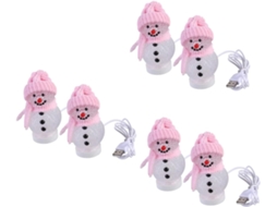Conjunto De 6 Enfeites De Boneco De Neve Artesanais, Decoração Com Abajur, Luminária De Mesa/cabeceira, Luzes Decorativas Com Fio Gokoco