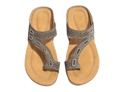 Chinelos Ortopédicos Verão Mulher Anel Dedos, Planos, Slip On Tamanhos Variados Cinza | S/MARCA