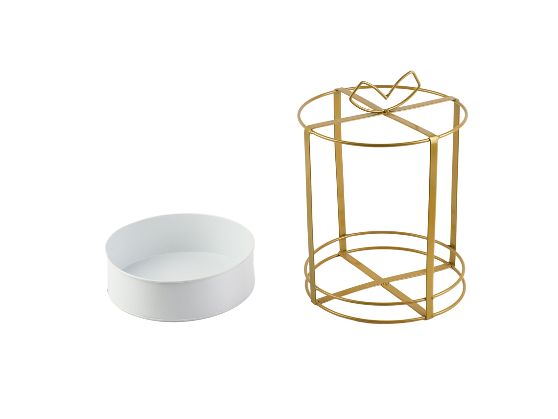 Cesta de Ferro Dourada para Decoração de Casamento e Residência S/MARCA