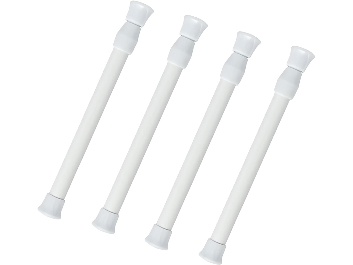 Conjunto De 4 Varões Tensão Ajustáveis Para Cortinas Chuveiro E
