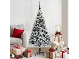 Vidaxl Árvore De Natal Artificial Branco 150 Cm Pvc, Aço E Plástico