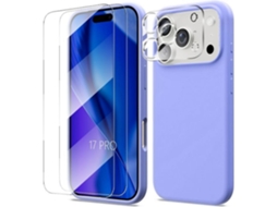 Capa De Silicone - Booling - Para Iphone 17 Pro - Antiderrapante Lavanda - 2 Janelas Proteção Da Câmera