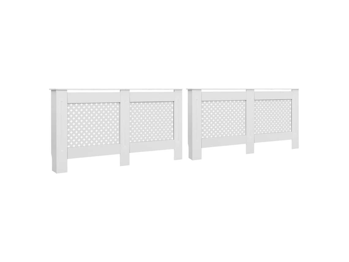Coberturas De Radiador 2 Pcs 152x19x81,5 Cm Mdf Branco DKD HOME DECOR
