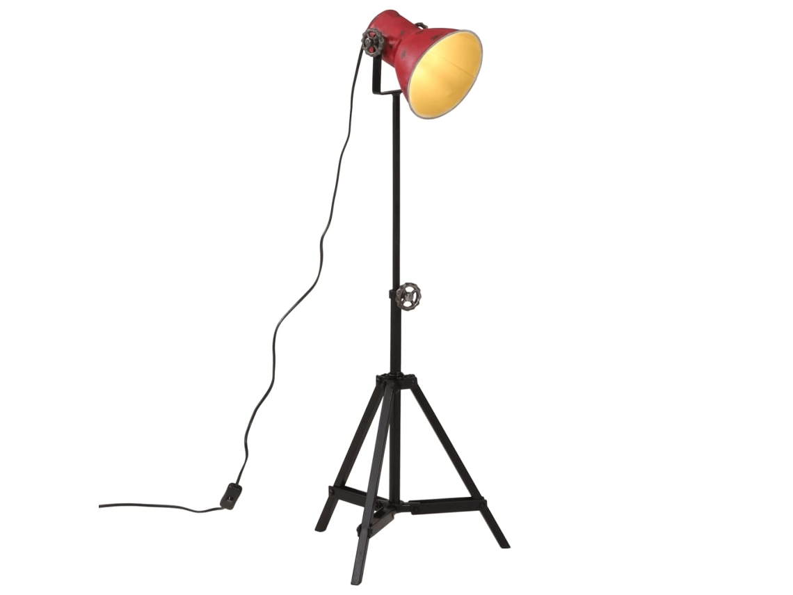 Vidaxl Candeeiro De Pé 25 W 35x35x65/95 Cm E27 Vermelho Desgastado