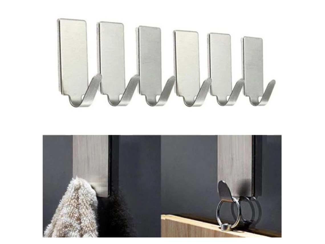 Conjunto de 36 Ganchos Individuais para Banheiro, Ganchos para Toalha, Ganchos de Parede, Aço Inoxidável, Níquel Escovado BRILVIBERA