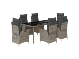 Garden Dining Set, Garden Dining Sets Vidaxl Cinzeto Rattan / Vime (190 Cm Table Length)