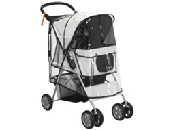 Carrinho Para Cinza Cães De Até 10 Kg Com Capa Chuva, Dobrável Animais, 75x45x97 Cm,