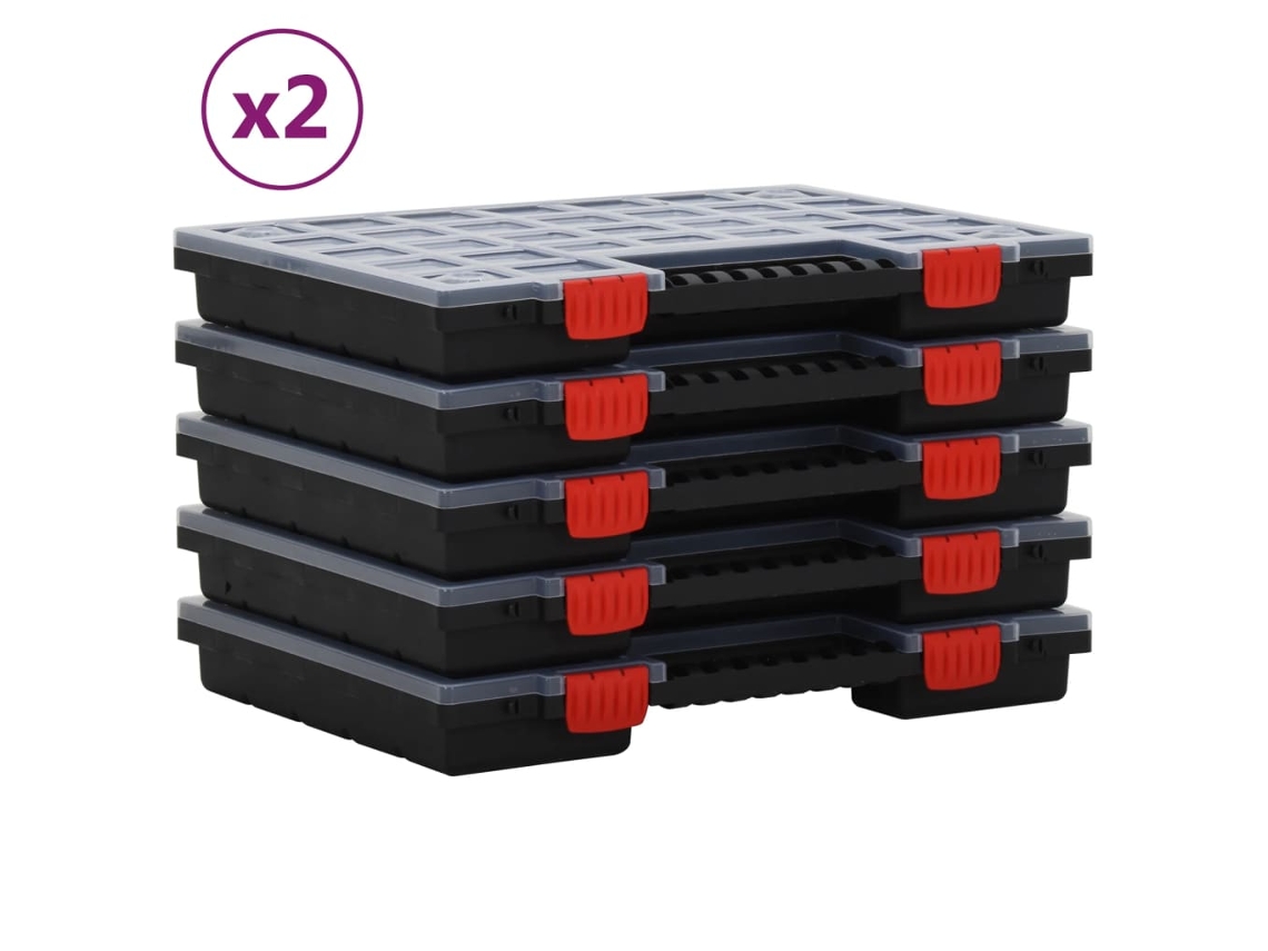 Vidaxl Caixas De Arrumação 10 Pcs Polipropileno 40x30x5 Cm