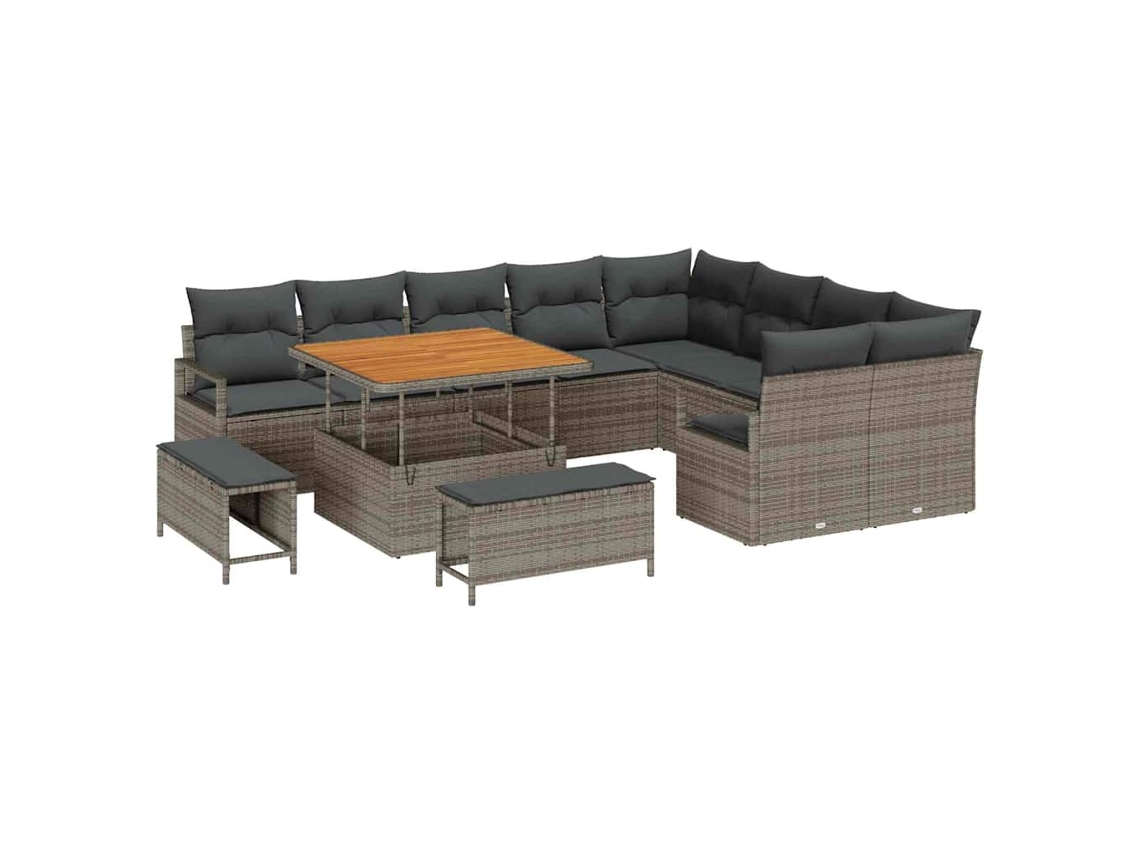 Maison Exclusive - Conjunto De Sofá De Jardim Com Almofada 12 Pcs Cinzeto