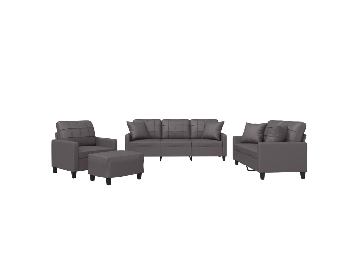 Sofa Set, Sofa Sets Vidaxl Cinzeto Couro Artificial (n/a)