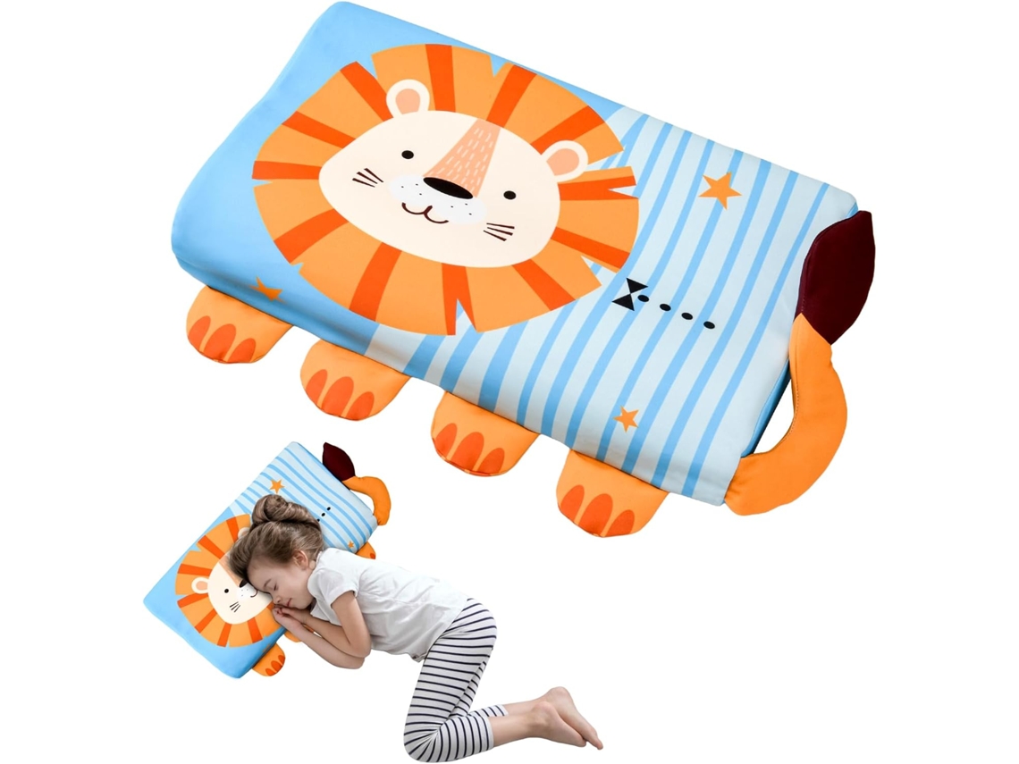 Almofada Infantil Ice Silk, Travesseiro Ergonômico De Espuma Viscoelástica Com Capa Removível, 45x27cm/leão Gertiz