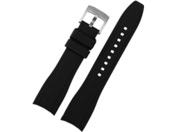 Pulseira de couro com 24 Mm Confortável Água Resistente Fivela Aço Inoxidável S/MARCA