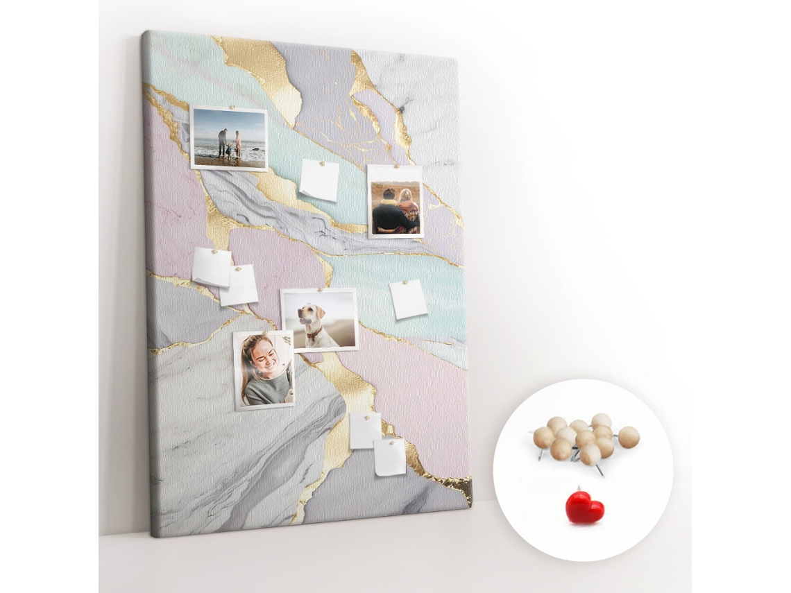Quadro De Cortiça Com Impressão Mármore Decorativo Para O Corredor Espelharte (100x140 Cm)