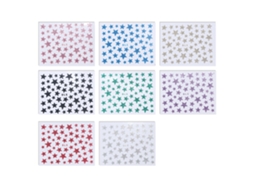 Autocolantes de Unhas Estrelas 8 Folhas Adesivas para Decoração de Unhas 3D para Mulheres e Meninas RNEMITERY