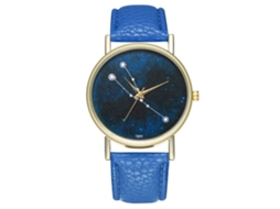 Relógio de Pulso Casal Taurus com Pulseira de Couro Estilo Moderno Azul Quartz