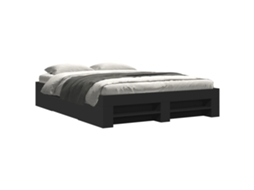 Bed Frame, Bed Frames Vidaxl Preto Madeira Processada (150 X 200 Cm)