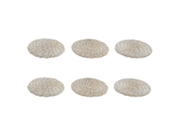 Base Para Copos Casa Esprit Branco Naturais De Bambu Rotim 12 X 12 X 6 Cm