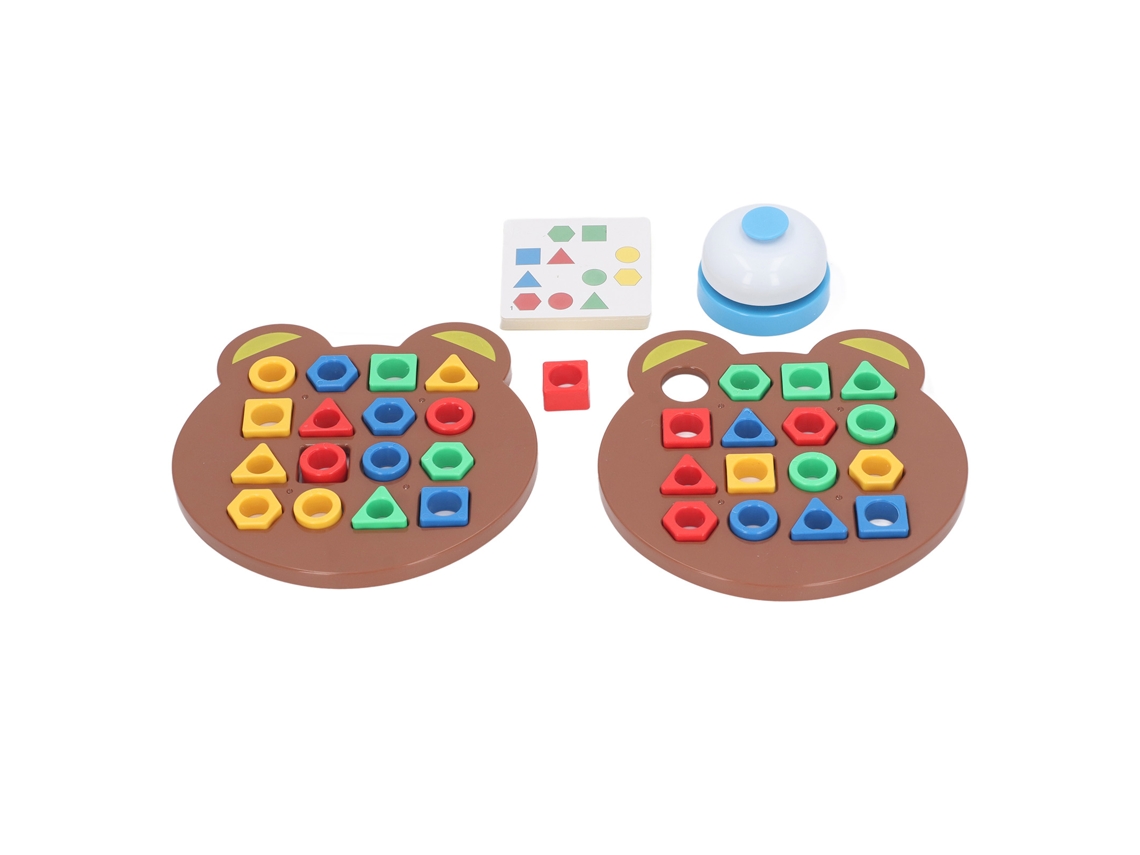 Mali jogo de Combinação de Formas Geométricas Tabuleiro Puzzle Educativo Sensorial para Crianças 2 Jogadores