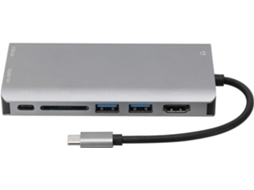 Hub Multifuncional 8 Em 1 Com Usb 3.0 De Alta Velocidade Para