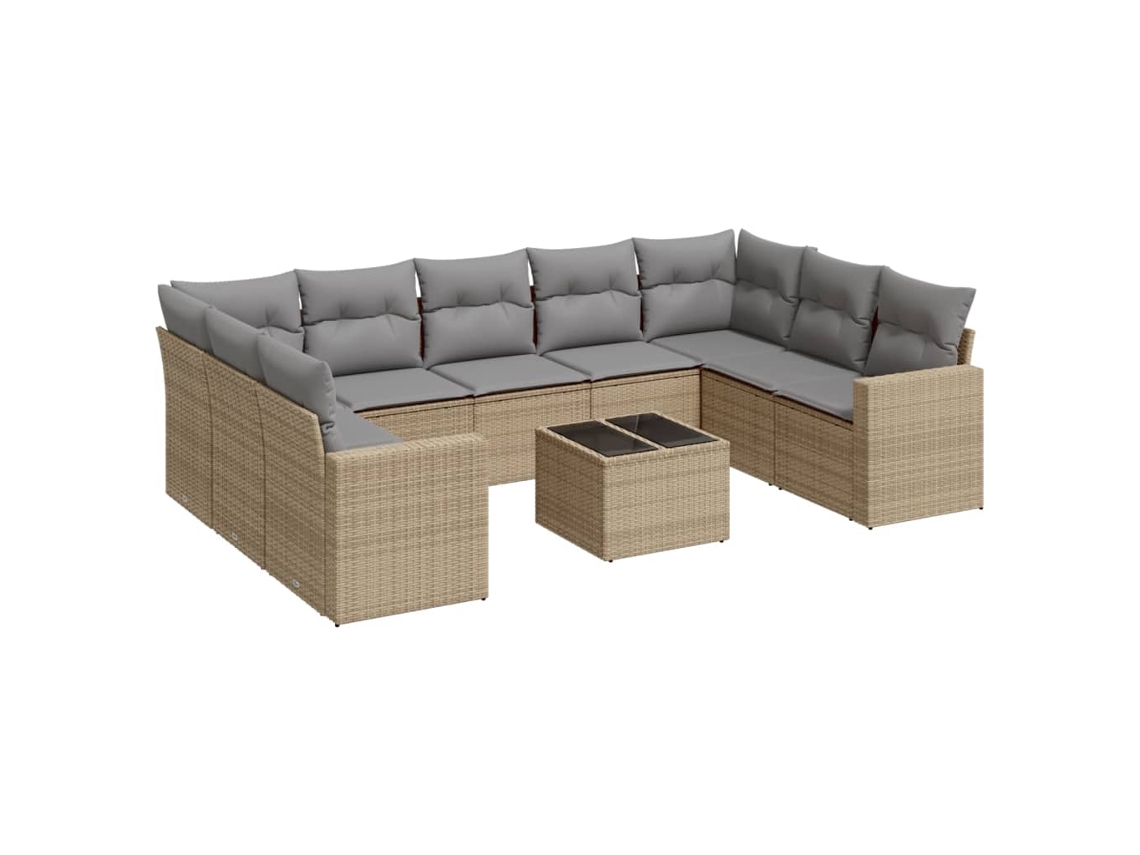 Garden Sofa Set, Garden Sofa Sets Vidaxl Bege Rattan / Vime (n/a)