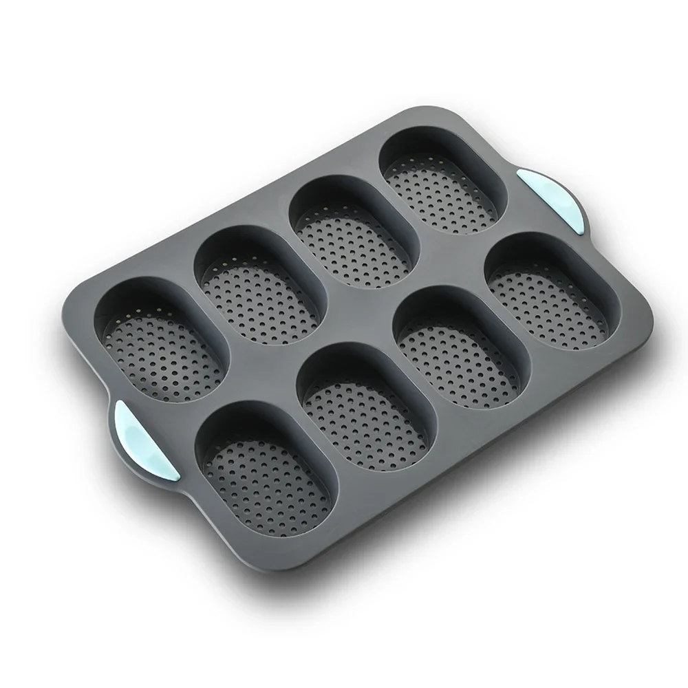 Forma para Pão e Outros Alimentos , Assadeira para Baguete, Silicone, Resistente Ao Calor, Antiaderente, Acessório de Cozinha. MDUG (8 Compartimentos)
