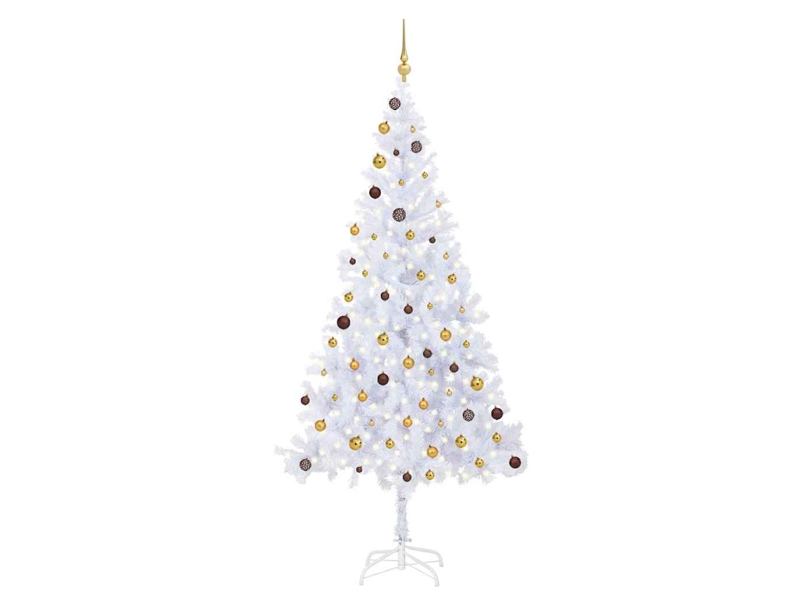 Vidaxl Árvore De Natal Artificial Pré-iluminada C/ Bolas 910 Ramos