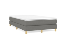 Vidaxl Cama Boxspring Com Colchão 120x190 Cm Tecido Cinzento-escuro