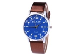 Relógio de Pulso Masculino de Moda com Pulseira de Couro Pu Estilo Simples e Preciso