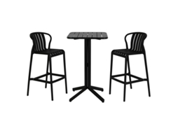 Conjunto De Mesa Com 2 Cadeiras Em Casa Esprit Preto Metal Polipropileno De 60 X 60 X 102 Cm